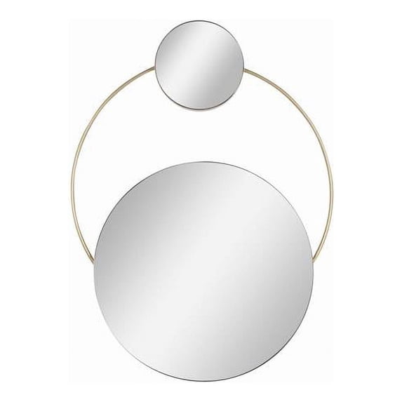 Benjara BM217164 Round Dual Wall Mirror Conjoined with Metal, Gold & Silver