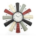 thumbnail image 1 of Benjara BM217262 Metal Wall Clock with Metal Panels & Textured Pattern, Multi Color, 1 of 2
