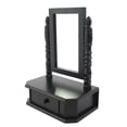 thumbnail image 1 of Benjara BM217290 Traditional Wooden Table Mirror with 1 Drawer, Black & Silver - 20 x 8.5 x 14 in., 1 of 5