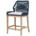 thumbnail image 1 of Benjara BM217384 Transitional Wooden Counter Stool with Rope Weave Design, Blue - 40.5 x 23.5 x 22 in. - Set of 2, 1 of 2