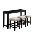 thumbnail image 1 of Benjara BM217445 Counter Height Table with Fabric Padded Stools, Black & Beige - 4 Piece, 1 of 2