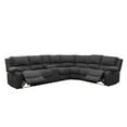 thumbnail image 1 of Benjara BM217561 L Shaped Fabric Upholstered Reclining Sectional with Cup Holders, Gray, 1 of 5