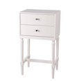 thumbnail image 1 of Benjara BM217899 2 Drawer Wooden Accent Stand with Round Tapered Legs, White - 28 x 15.75 x 11.8 in., 1 of 3