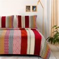 thumbnail image 1 of Saltoro Sherpi Textured Print Twin Size Quilt Set with Fabric Bound Edges, Cranberry Red, 1 of 5