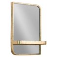 thumbnail image 1 of Benjara BM219100 Metal Frame Wall Mirror with Shelf, Distressed Gold - Set of 2, 1 of 2