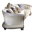 thumbnail image 1 of Benjara BM221415 Curved Leatherette Sofa with Button Tufted Details & Crown Top, Cream, 1 of 5