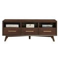 thumbnail image 1 of Benjara BM222462 3 Drawer Transitional TV Console with 3 Open Compartments, Walnut Brown, 1 of 5