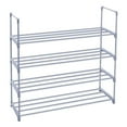 thumbnail image 1 of Saltoro Sherpi 4 Tier Metal Frame Shoe Rack with Slatted Shelves, Gray, 1 of 2