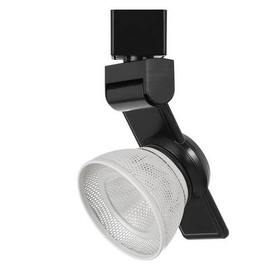Benjara BM223665 12W Integrated LED Metal Track Fixture with Mesh Head, Black & White