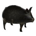 thumbnail image 1 of Benjara BM225131 Metal Pig Animal Design Accent Decor with Distressed Detail, Black - Large, 1 of 2