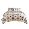 thumbnail image 1 of Benjara BM226410 Microfiber Quilt Set with Geometric Print, Multi Color - Full Size - 3 Piece, 1 of 5