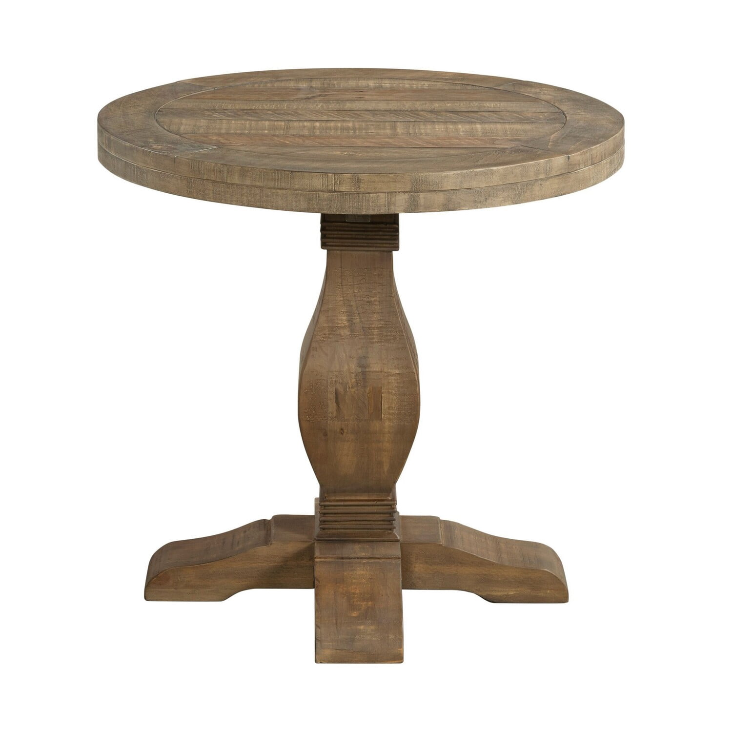 26 Inch Round End Table with Pedestal Base, Brown - Walmart.com