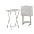 thumbnail image 1 of Benjara BM233680 Folding Tray Table Set with Stand, White - 5 Piece, 1 of 1