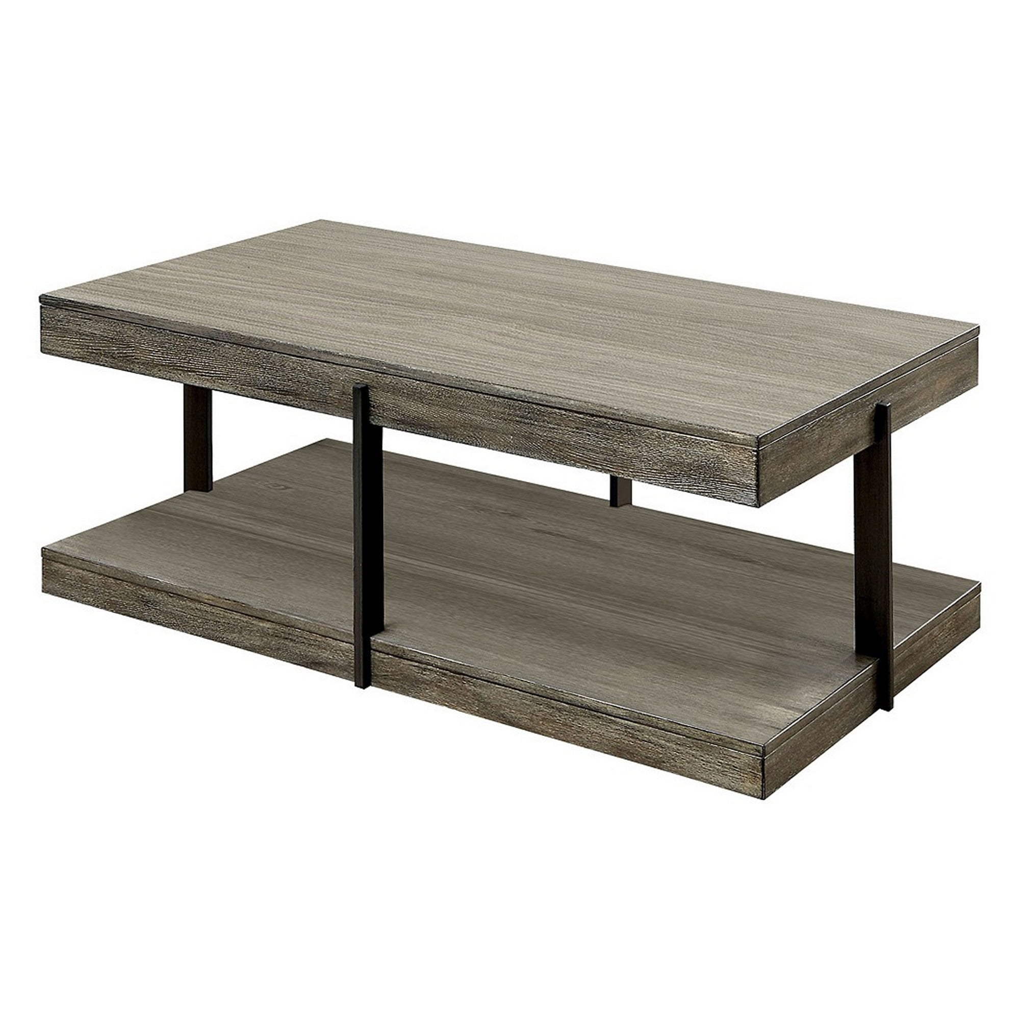 Benjara BM233871 18 x 28 x 48 in. Rectangular Wooden Coffee Table with ...