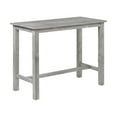 thumbnail image 1 of Benjara Rustic Rectangular Wooden Pub Table with Block legs- Gray, 1 of 5