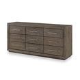 thumbnail image 1 of Benjara BM273405 72 in. Nels 9 Drawer Wood Dresser with Bar Handles, Distressed Taupe Brown, 1 of 2