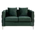 thumbnail image 1 of Zion 53 Inch Accent Loveseat, Nailhead Trim, Button Tufted, Green Velvet- Saltoro Sherpi, 1 of 5