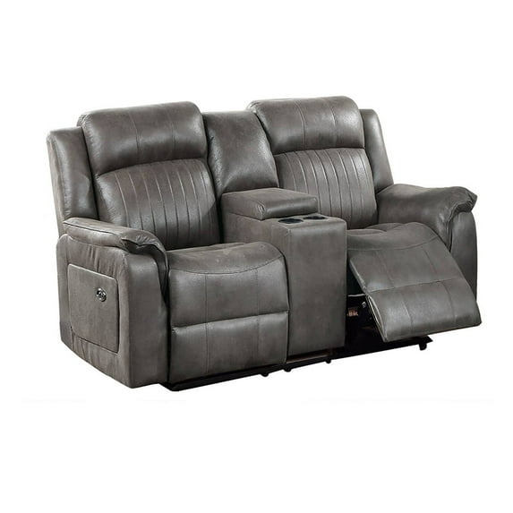 Oya 73 Inch Power Reclining Loveseat Chair, Manual Pull Tab, Slate Blue