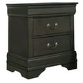 thumbnail image 1 of Ryla 24 Inch Nightstand 2 Drawers Solid Wood Metal Drop Handles Gray, 1 of 9