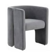 thumbnail image 1 of Cid 24 Inch Accent Chair, Soft Gray Velvet, Curved Backrest, Panel Base, 1 of 5