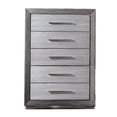 thumbnail image 1 of Benjara Reno 52 Inch Tall Dresser Chest, Brushed Gray Wood, Chrome Bracket Legs, 1 of 3