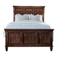 thumbnail image 1 of Benjara Dan Wood Queen Size Bed, Crown ed Details, Panel Headboard, Brown, 1 of 5