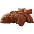 thumbnail image 1 of Edge 4 Piece Queen Size Duvet Comforter Set - Washed Linen - Rust Orange, 1 of 5