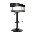thumbnail image 1 of Lizo Barstool Chair, 24-33 Inch Adjustable Height, Curved, Black, Gray, 1 of 4