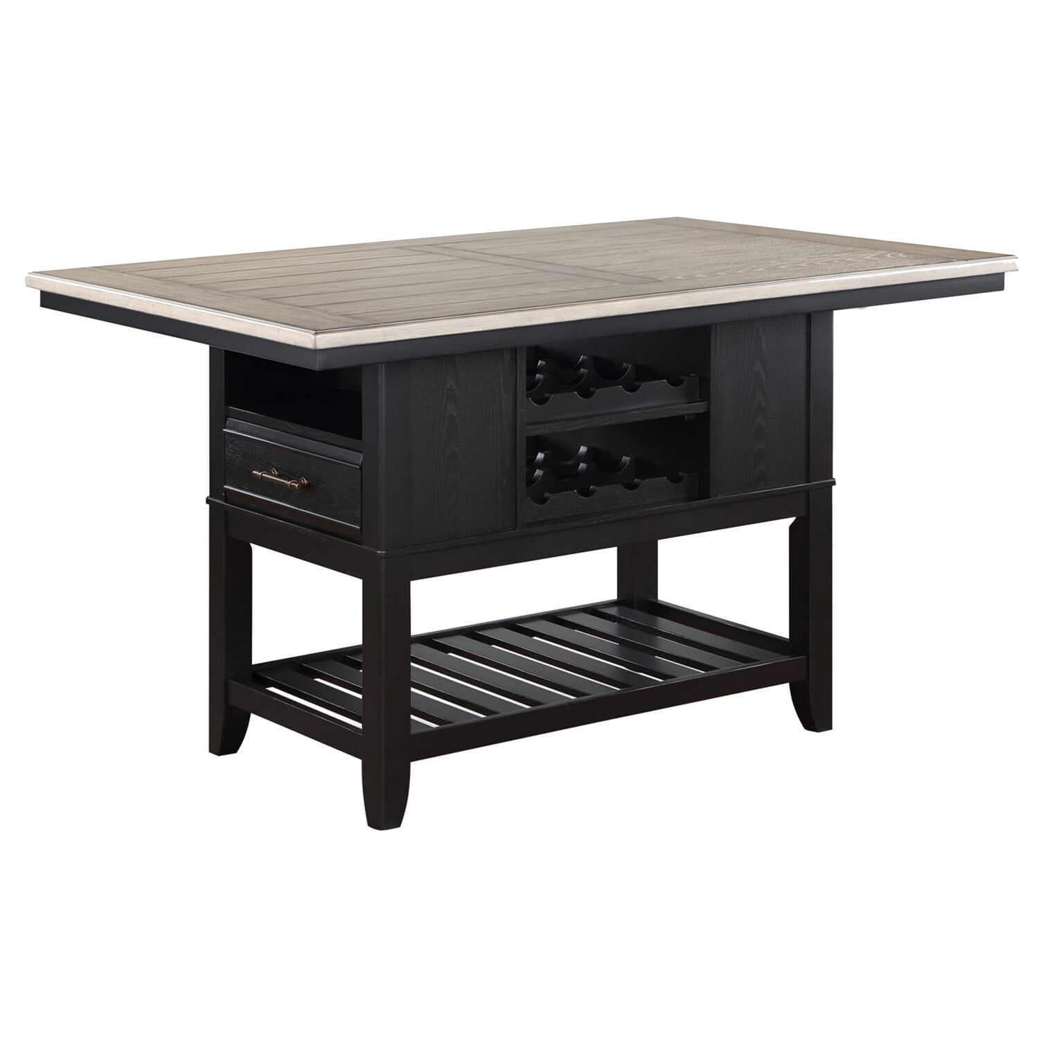 Benjara BM307218 60 in. Kara Counter Height Dining Table with Lower ...