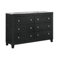 thumbnail image 1 of Benjara BM307300 57 in. Wide Dresser with Mirror & 6 Drawers, Round Handles, Black Wood, 1 of 5