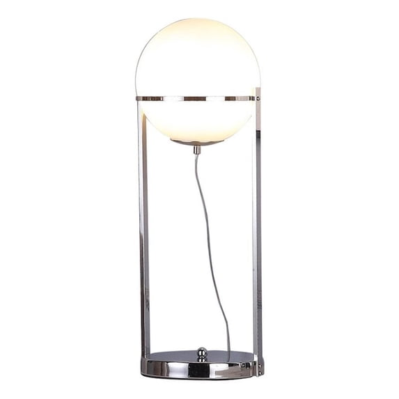 Benjara Jim 22" Table Lamp- LED Light- Metal Body- Modern Globe Shade- Silver