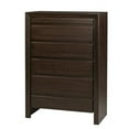 thumbnail image 1 of Oxo 51 Inch Tall Dresser Chest, 5 Drawers, Carved Handles, Dark Brown Wood, 1 of 8