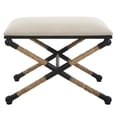 thumbnail image 1 of Benjara BM309570 24 in. Iron Frame & Upholstery Cusioned Seat Accent Stool, Black & Off White, 1 of 2