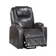 thumbnail image 1 of Benjara BM312353 37 in. Evans Recliner Chair with Power Lift, Cupholders & Faux Leather, Gray, 1 of 6