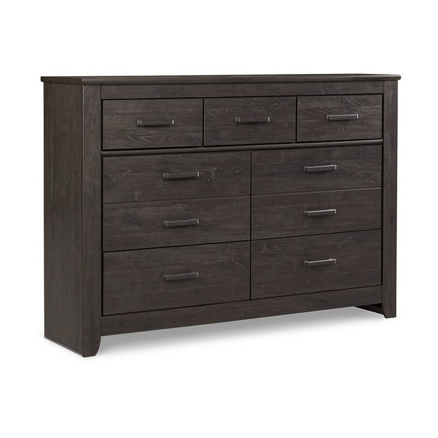 Brinxton 61" Gray Oak 7-Drawer Dresser with Pewter Handles