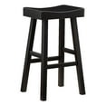 thumbnail image 1 of Casy 30 Inch Bar Height Stool- Saddle Seat- Black Rubberwood- Set of 2, 1 of 6
