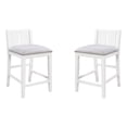 thumbnail image 1 of Ham 25 Inch Counter Height Chair Set of 2- Cream Fabric- White Wood Finish, 1 of 6