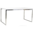 thumbnail image 1 of Rami 59 Inch Office Desk, Rectangular Top, White Wood Finish, Steel Frame, 1 of 5