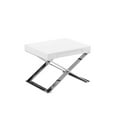 thumbnail image 1 of Rix 21 Inch Side End Table, 1 Drawer, X Shape Steel Legs, White Wood Top, 1 of 5