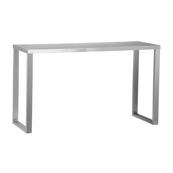 Benjara Tom 53" Console- Rectangular Top- Square Legs- Chrome Brushed Metal