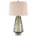 thumbnail image 1 of 31 Inch Accent Table Lamp with White Drum Shade, Rippled Gray Glass Base, 1 of 5