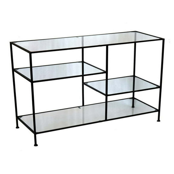 Benjara BM315705 35 in. 4 Shelves Rectangular Top Black Metal Plant Stand Console Table