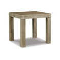 thumbnail image 1 of Benjara Fayi 22 Inch Outdoor End Table, Square Slatted Design, Natural Brown Finish, 1 of 5