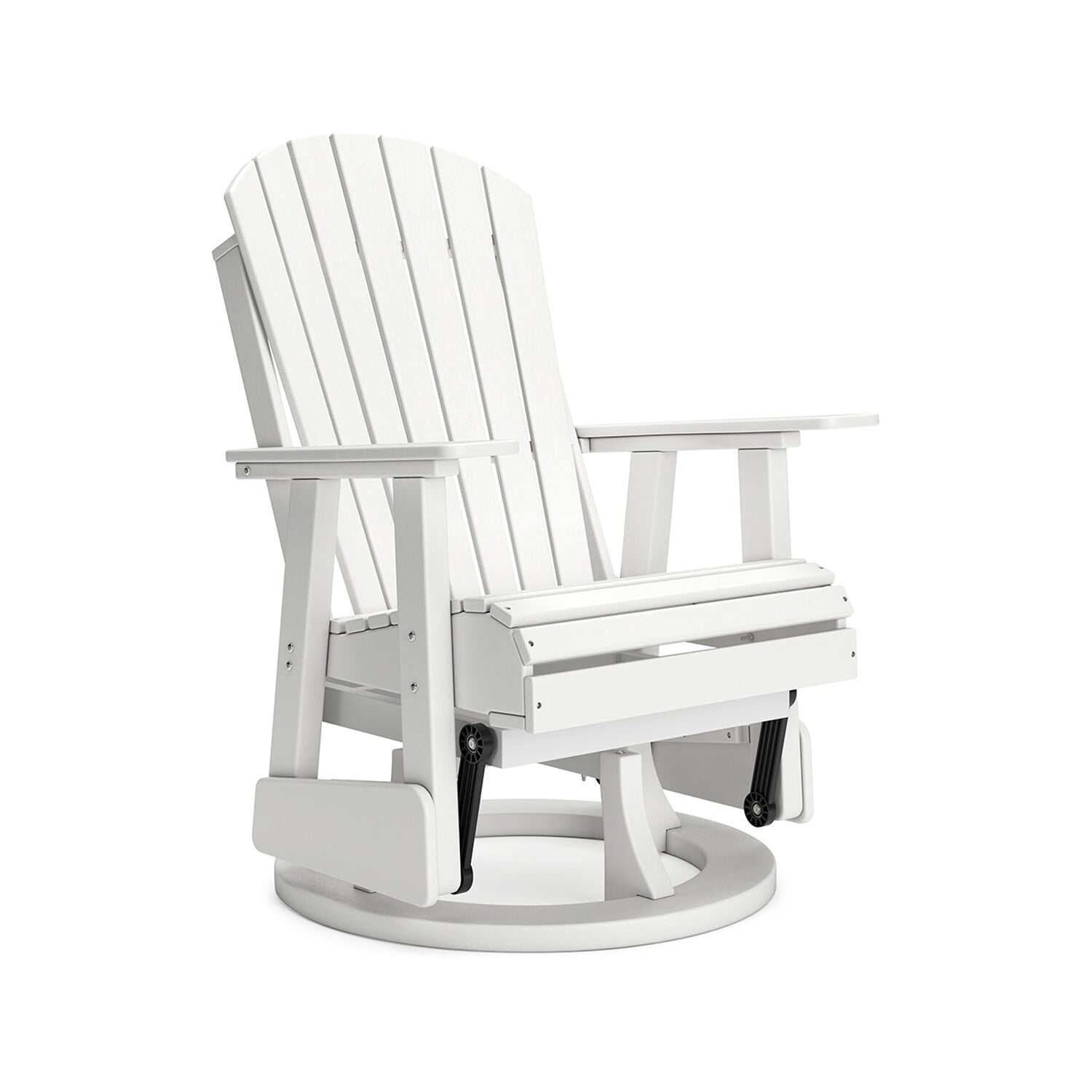 White HDPE Adirondack Outdoor Swivel Glider Chair