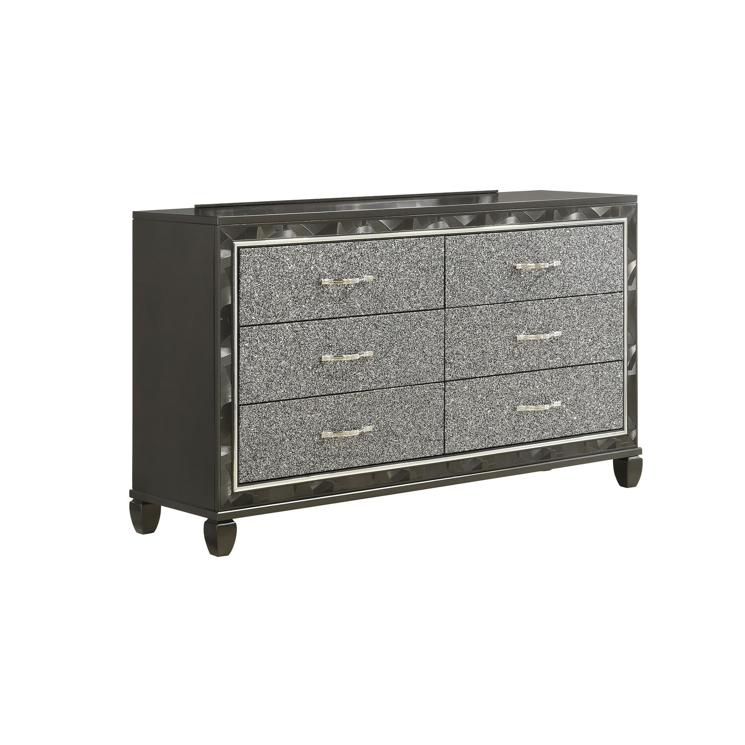Benjara BM316125 65 in. Ren 6 Glitter Front Storage Drawers Black & Silver Chrome Wide Dresser - Walmart.com Benjara BM316125 65 in. Ren 6 Glitter Front Storage Drawers Black & Silver Chrome Wide Dresser - Walmart.com