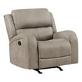 thumbnail image 1 of Patsy 38 Inch Manual Recliner Rocker Chair- Brown Microfiber- Tufted Back, 1 of 6