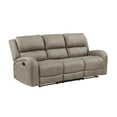 thumbnail image 1 of Patsy 85 Inch Manual Double Recliner Sofa, Brown Tufted Back Microfiber, 1 of 6