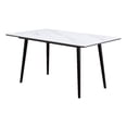 thumbnail image 1 of Aikya 60 Inch Dining Table-White Sintered Stone-Tapered Metal Legs, 1 of 6