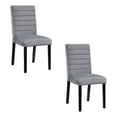 thumbnail image 1 of Andy 18 Inch Side Dining Chairs Set of 2- Channel Tufted Gray Velvet- Black Wood, 1 of 6