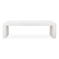 thumbnail image 1 of Benjara Jea 62" Accent Bench- Plush White Boucle Upholstery- Wide Panel Legs, 1 of 6